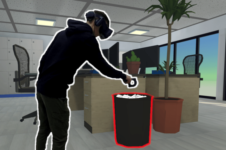 n the role of a PT a player applies dumpster diving on an office paper bin to retrieve